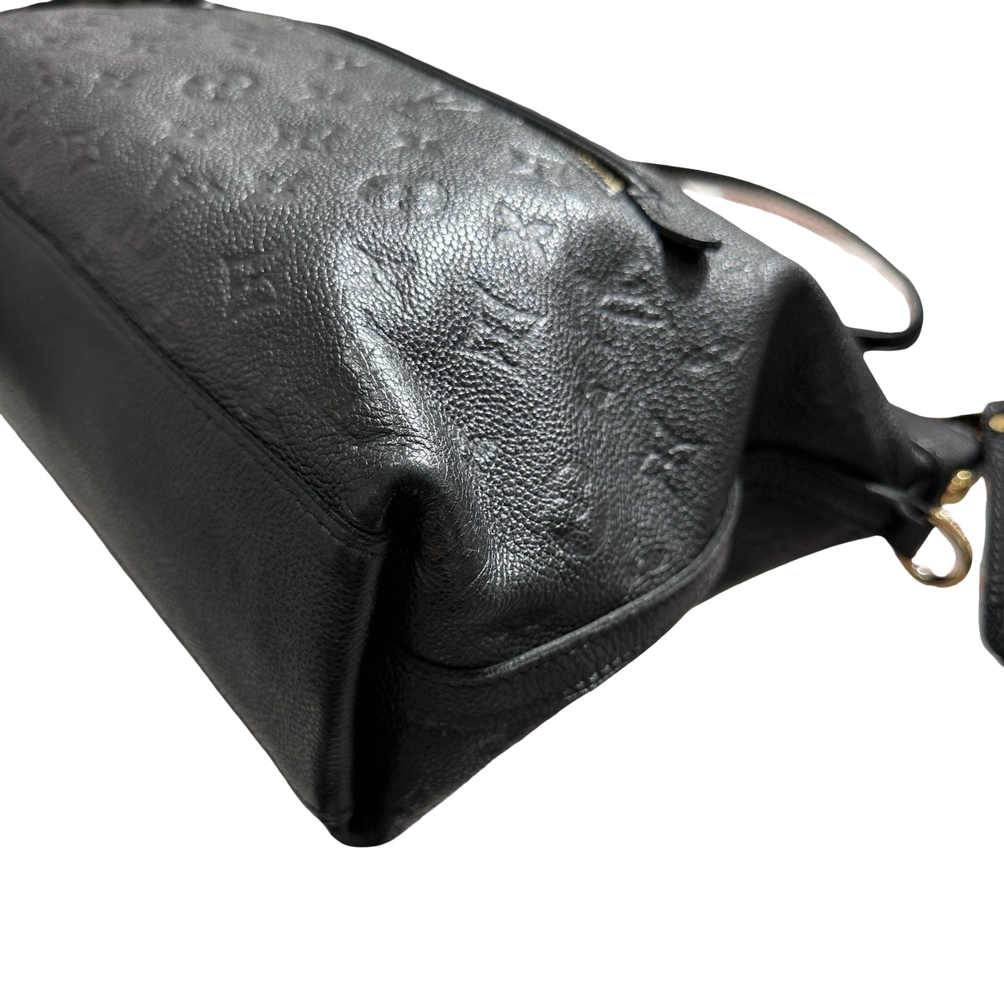 Used Louis Vuitton Calfskin Leather Tote Bag Black GHW