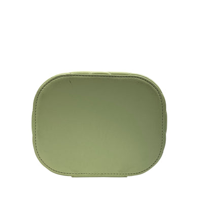 Used CHANEL Vanity Case with Handle Shoulder Bag Green GHW
