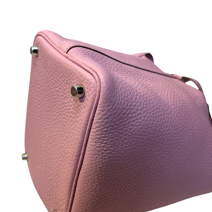 Used HERMES Leather Picotin Bucket Bag Pink