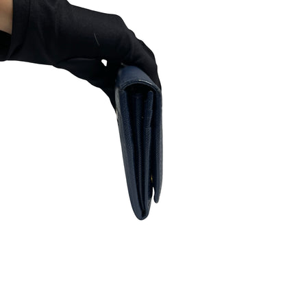 PRADA LONG WALLET BLUE GHW [3001093]