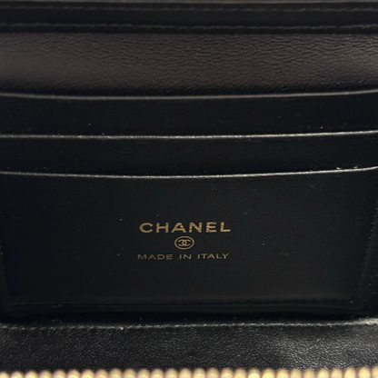 CHANEL VANITY CASE BLACK GHW LAMBSKIN AP2199 [3000210]