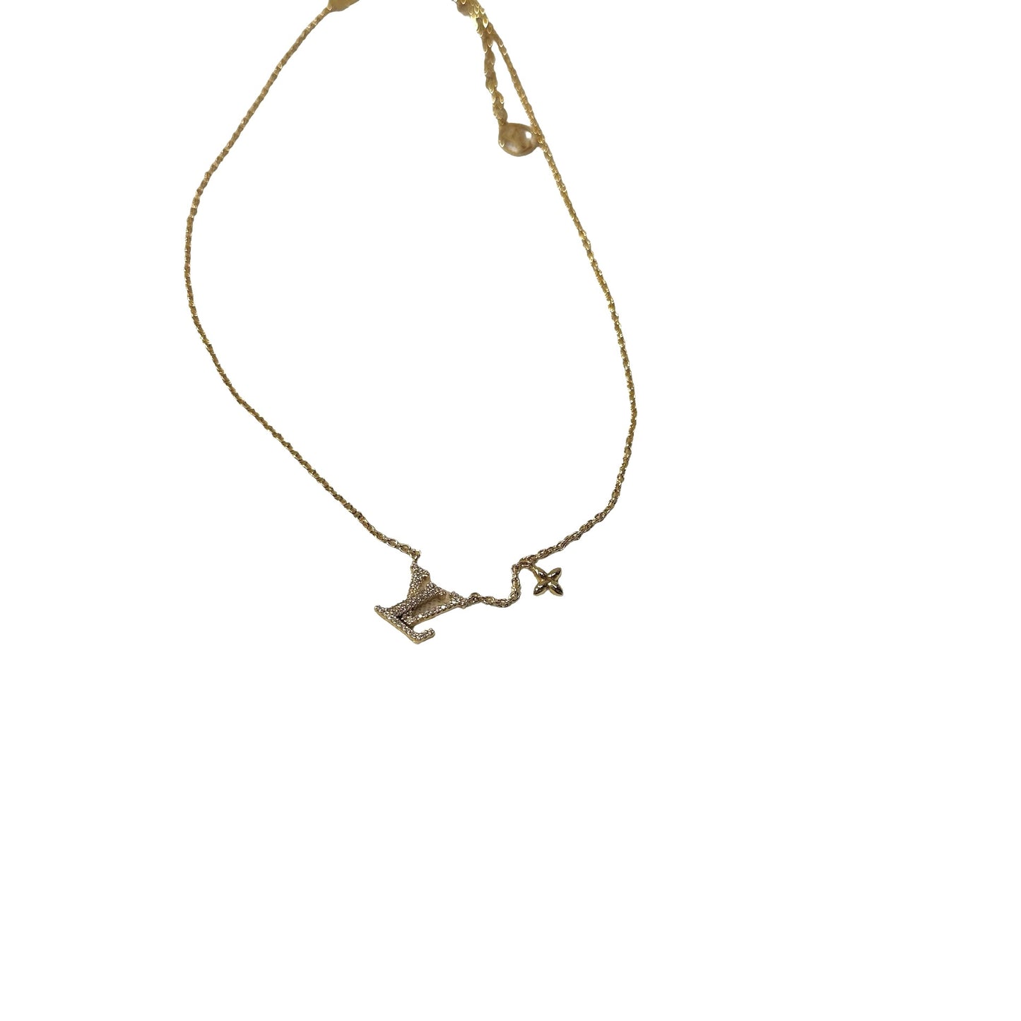 New LOUIS VUITTON Logo necklace M00596 Necklace GHW