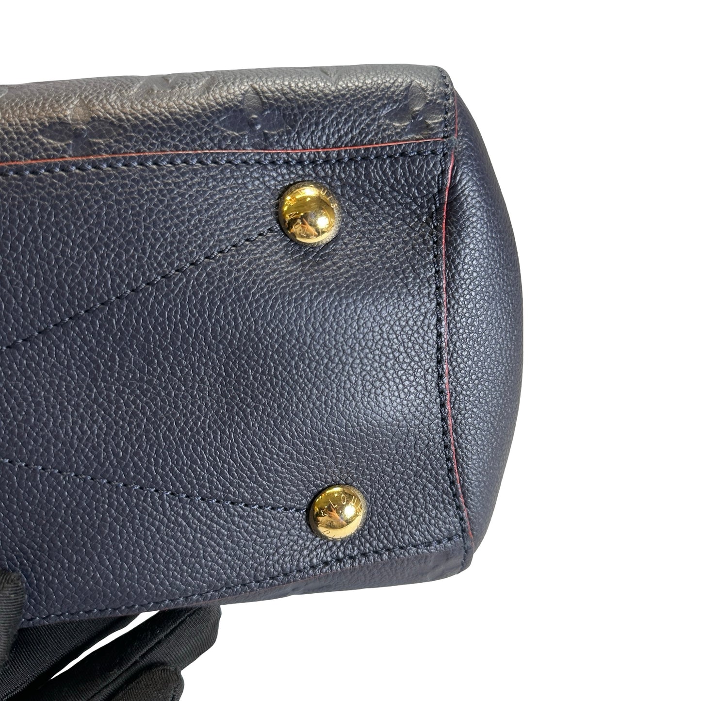 Used LOUIS VUITTON Monogram Empreinte Montaigne Handbag Black Red