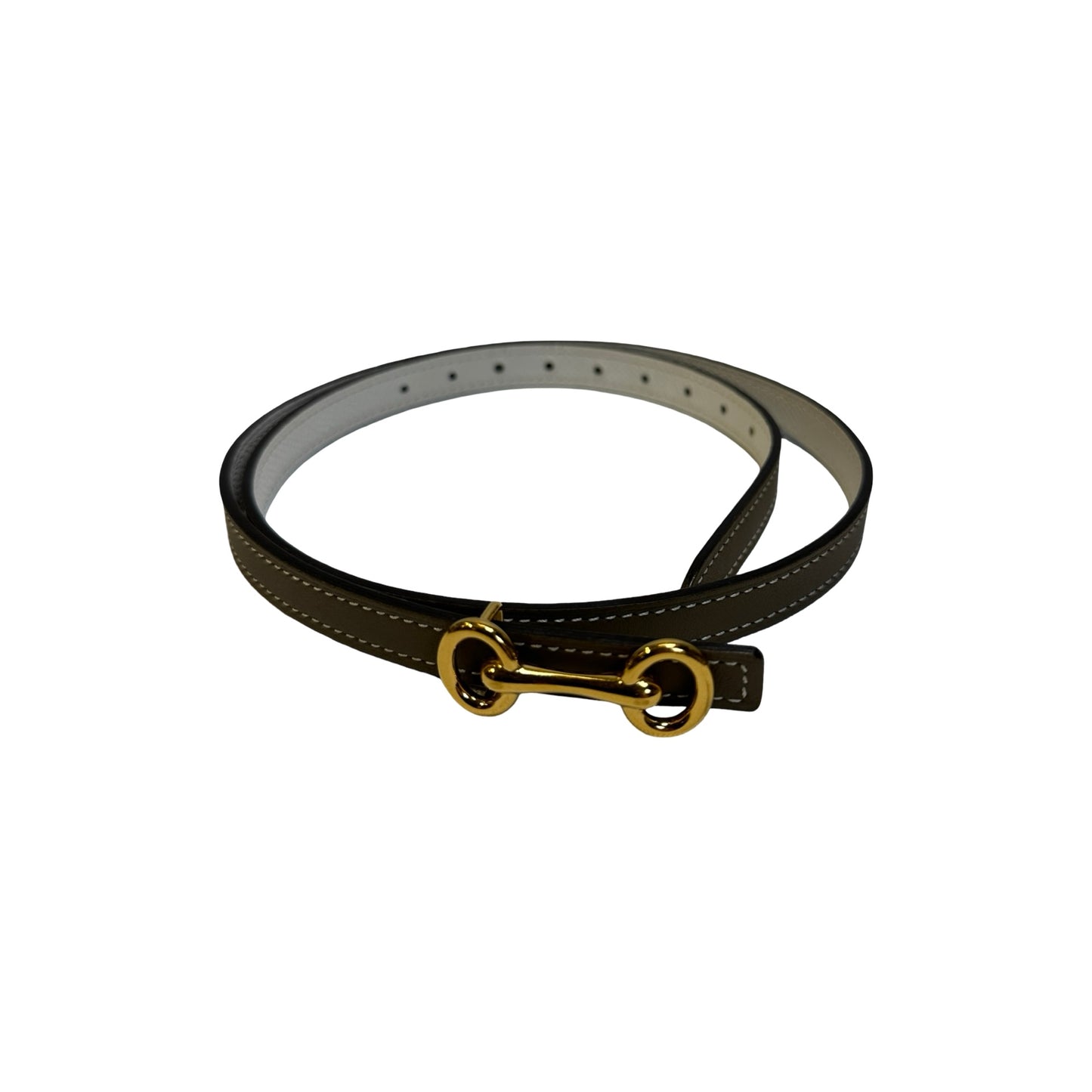 Used HERMES Epsom Kelly Belt Etoupe Gold