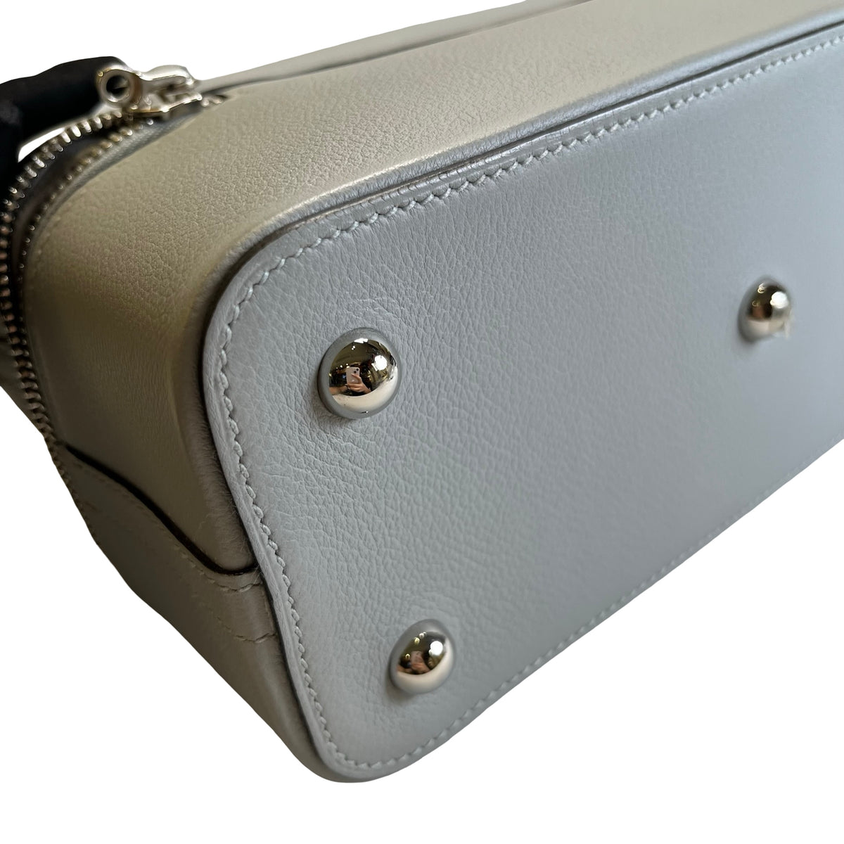 Used HERMES Leather Bolide Secret Handbag Grey
