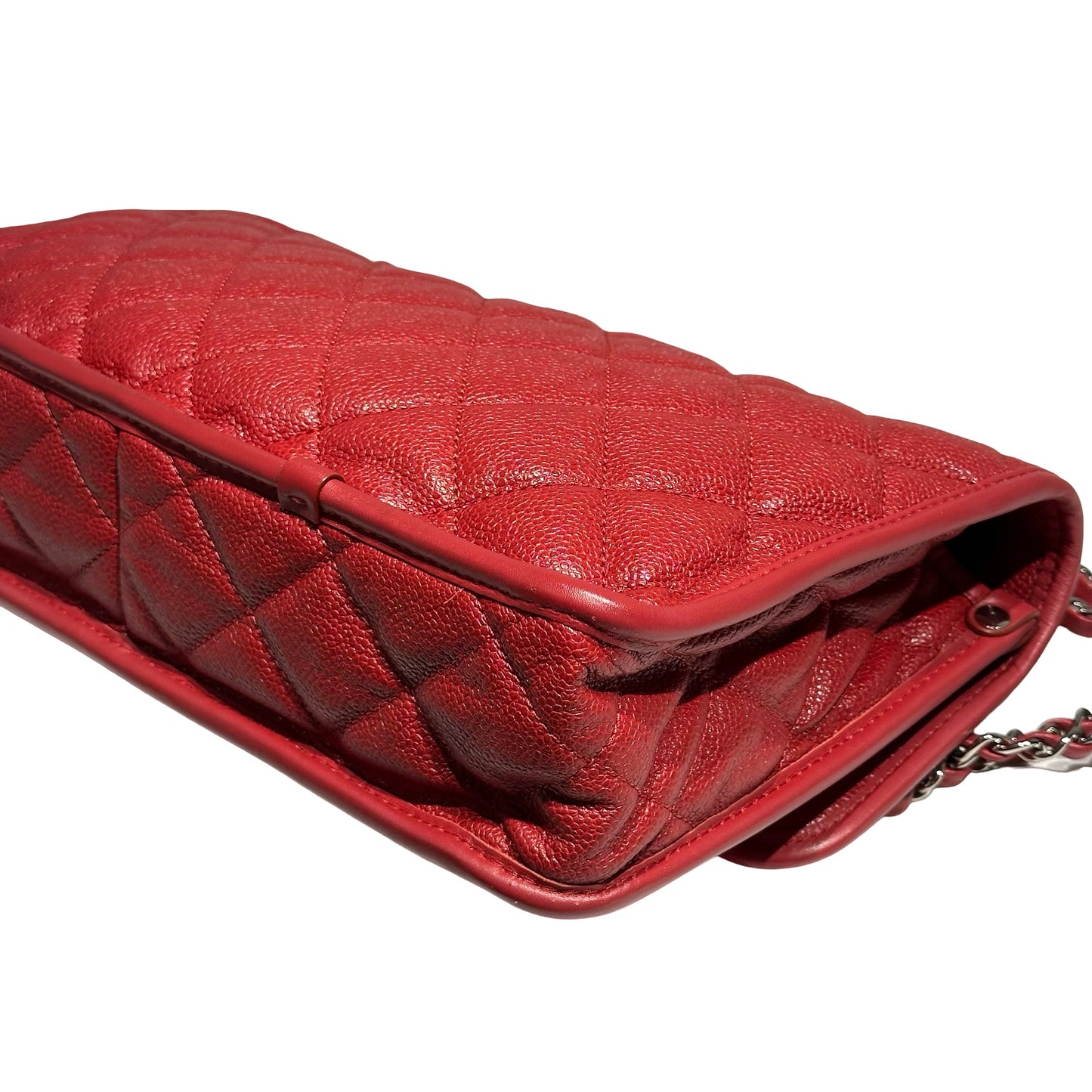 CHANEL CHAIN SHOULDER BAG RED CAVIAR SKIN PHW [3001111]