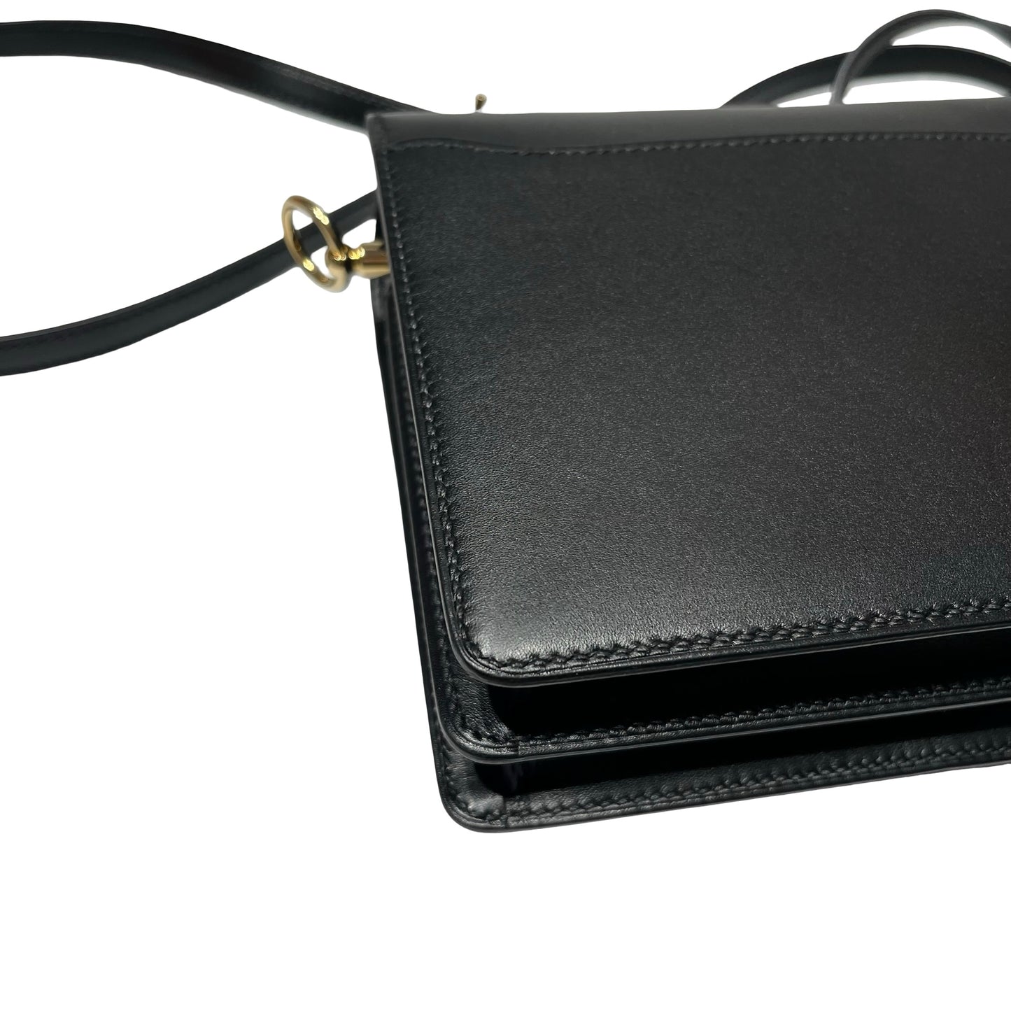 Unused HERMÈS MINI ROULIS Cross Body Bag Black GHW