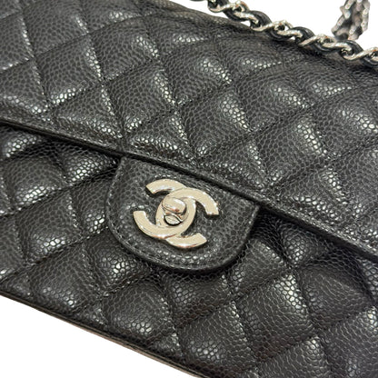 Used CHANEL Calfskin Leather CF 23 Shoulder Bag Black PHW