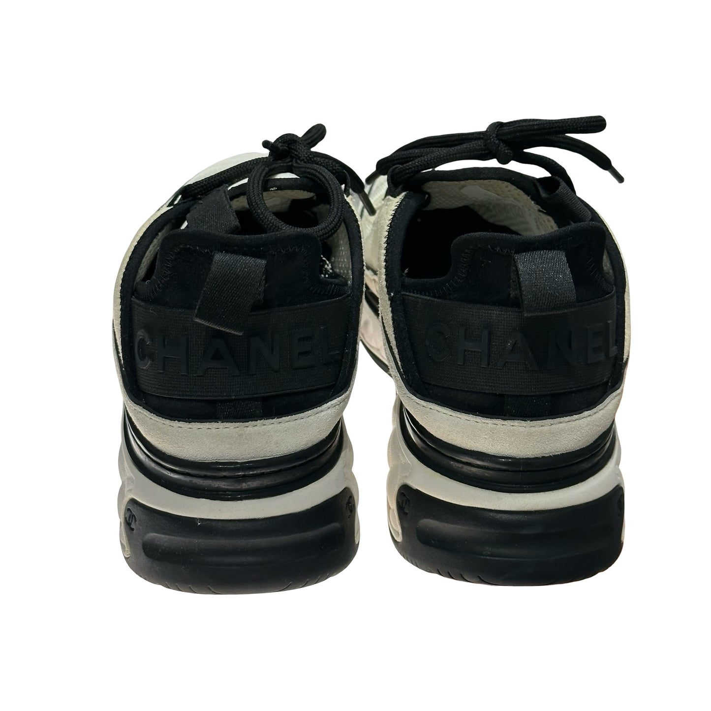 Used CHANEL Sneakers Shoes Black White