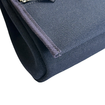 Brand New HERMES Canvas Leather Mini Herbag Handbag Navy PHW