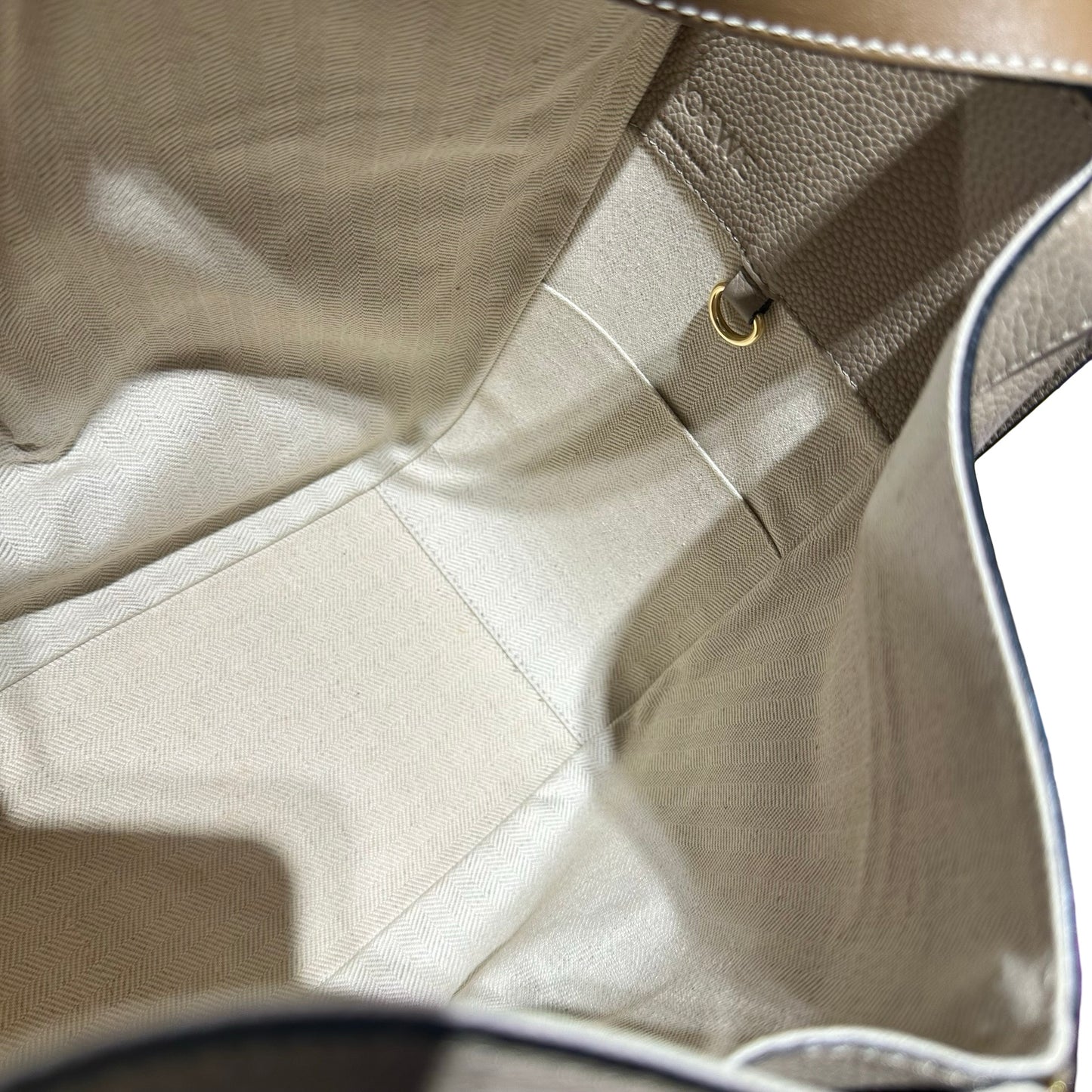 Used LOEWE Hammock Small Two Way Shoulder Bag Beige