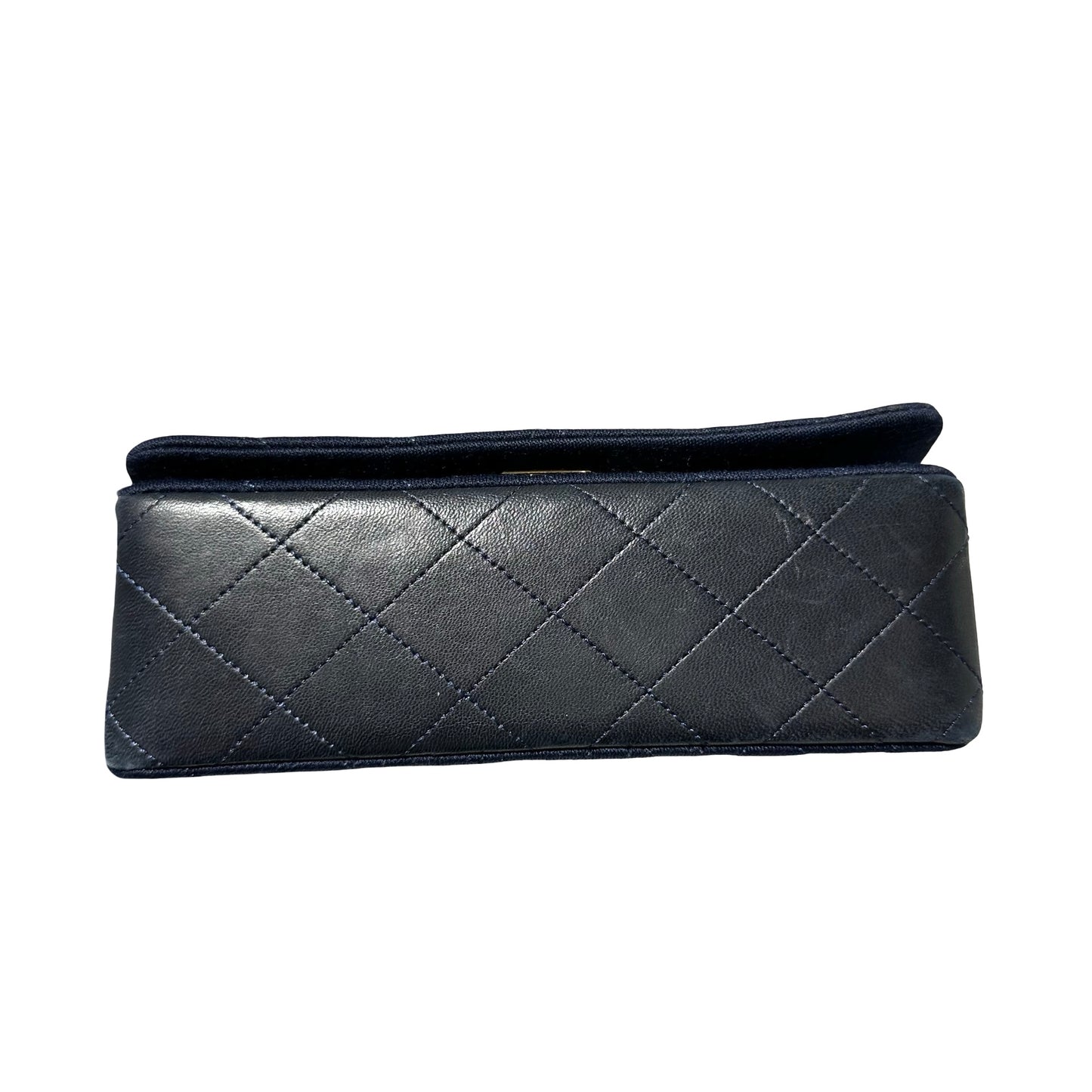 Used CHANEL Flap Cross Body Bag Navy Blue GHW