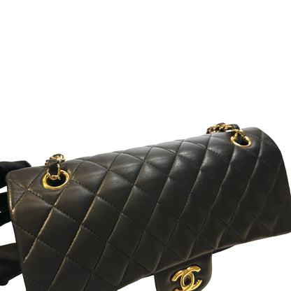 Used CHANEL Lambskin CF25 Shoulder Bag Black