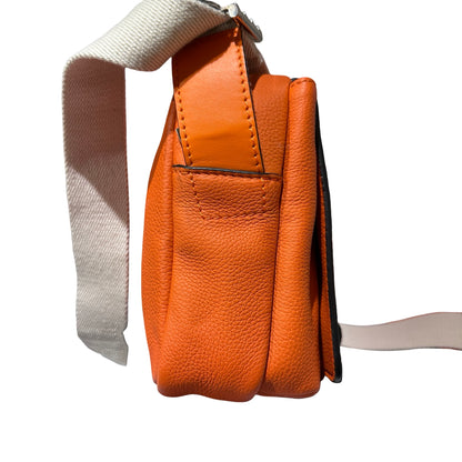 Used LOEWE Calfskin Leather Canvas Military XS Messenger Cross Body Bag