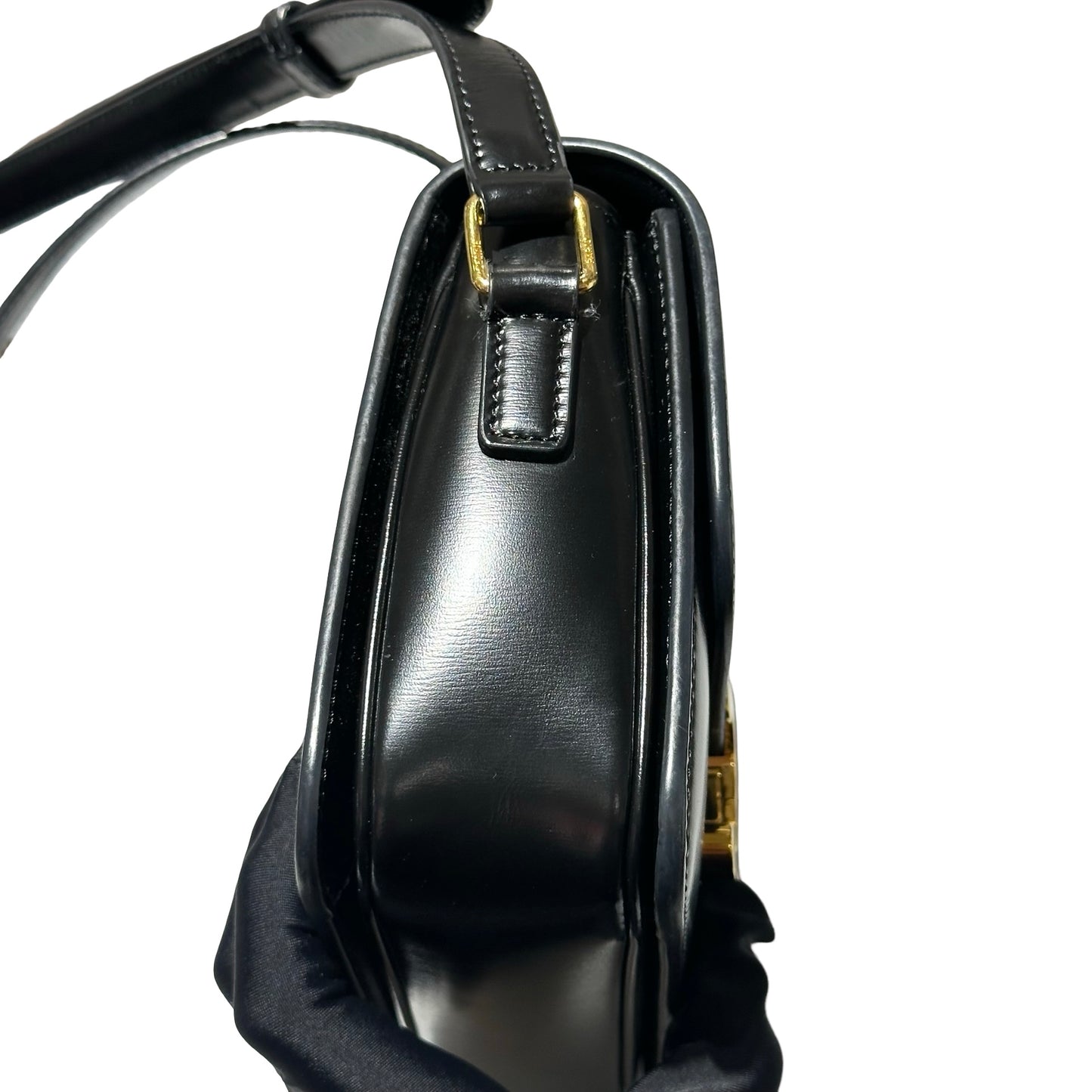 Used CÉLINE Trimphe Teen Cross Body Bag Black GHW