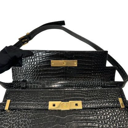 Used SAINT LAURENT Manhattan Medium Shoulder Bag Black GHW