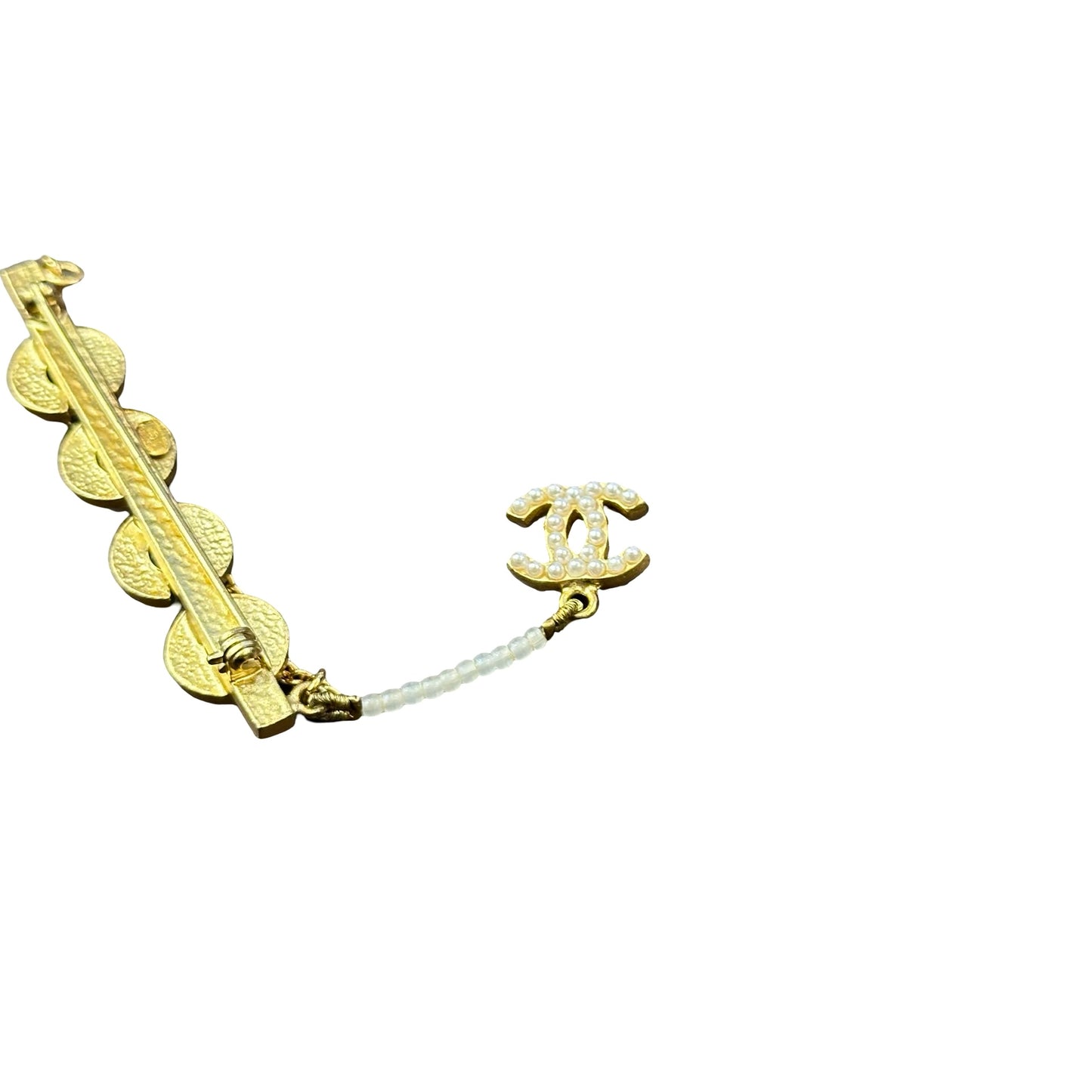 CHANEL VINTAGE COCO BROOCH WITH PEARLS [3001016]