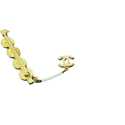 CHANEL VINTAGE COCO BROOCH WITH PEARLS [3001016]