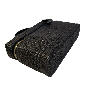 Used CHANEL Tweed Tweed Classic vanity case Vanity case Black Silver