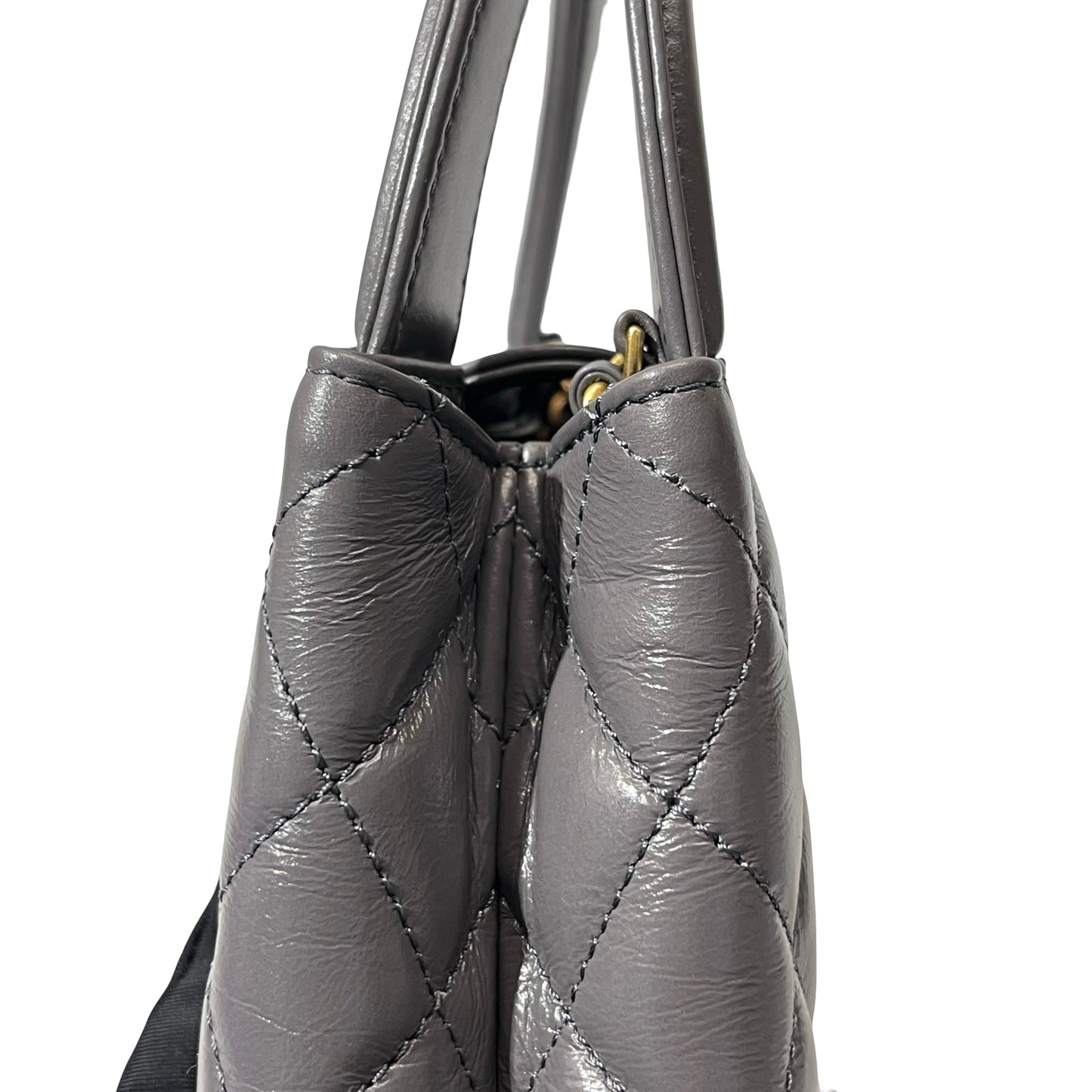 Unused CHANEL KELLY Cross Body Bag Grey GHW