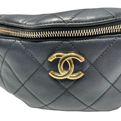 Used CHANEL Belt bag Black GHW