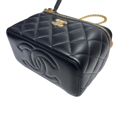 Chanel Vanity Chain Shoulder Bag Black GHW