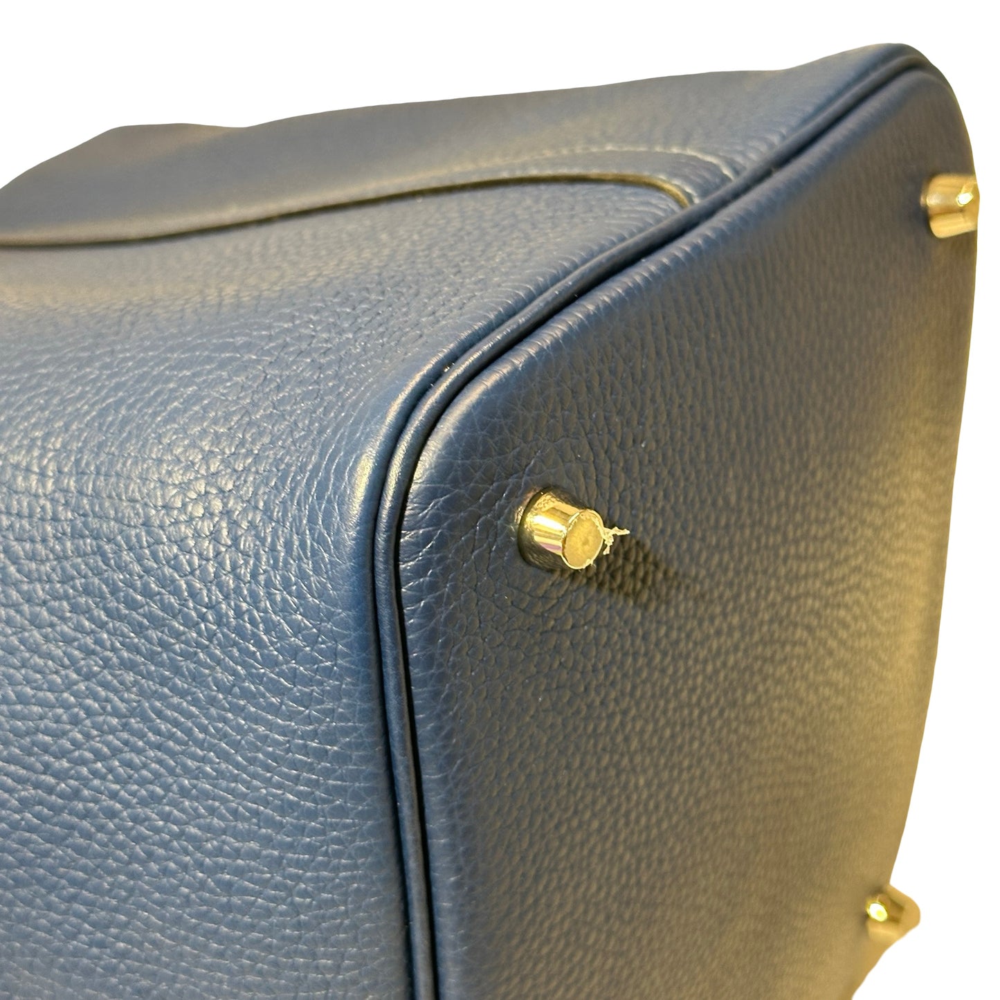 Used HERMÈS Bucket Bag Picotin 22 Navy Blue Purple PHW