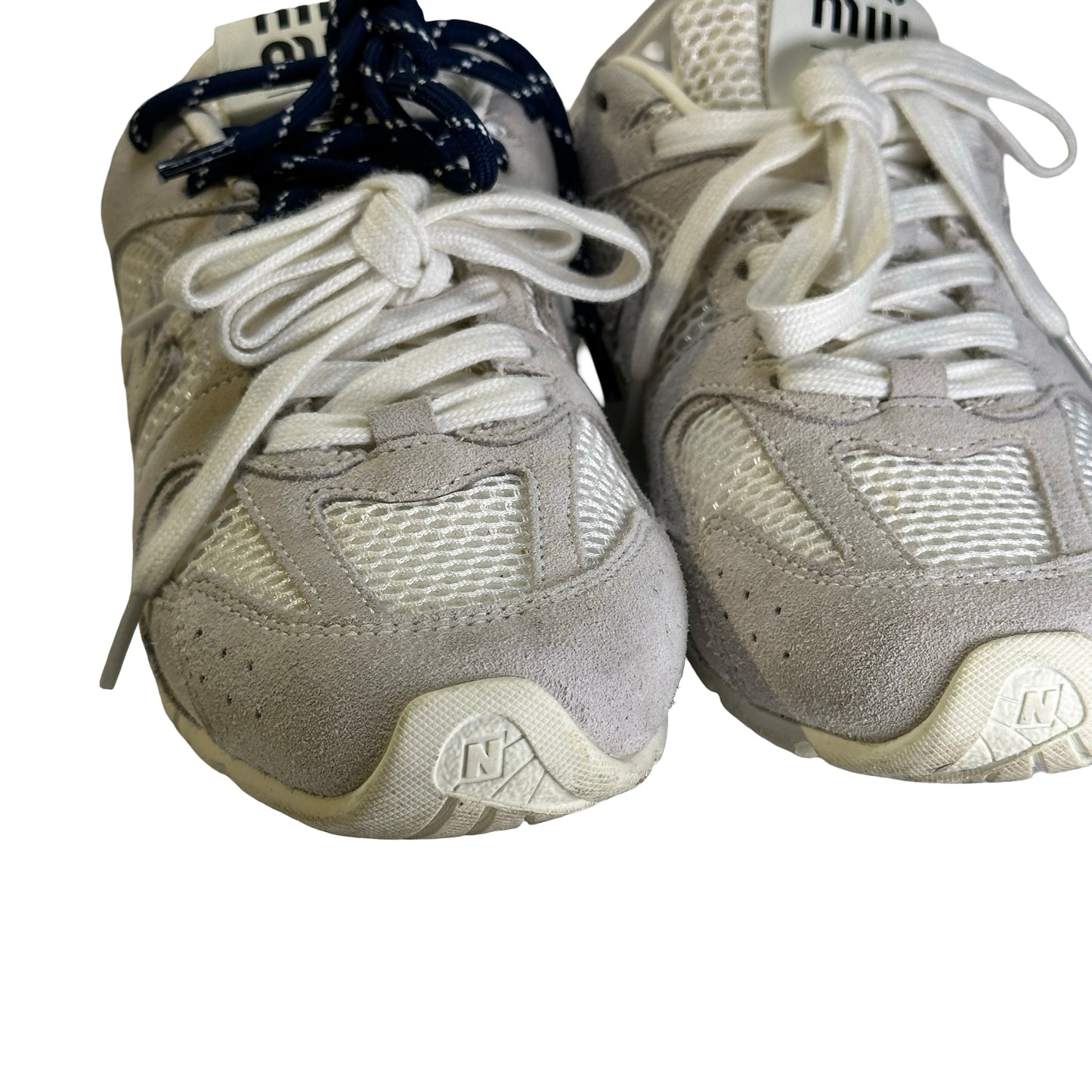 Used MIU MIU Suede Mesh New Balance 530 Sneakers White Grey