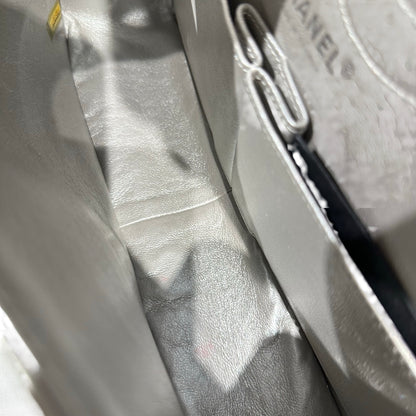 CHANEL SILVER PHW 2.55 DOUBLE FLAP BAG MEDIUM [3000275]