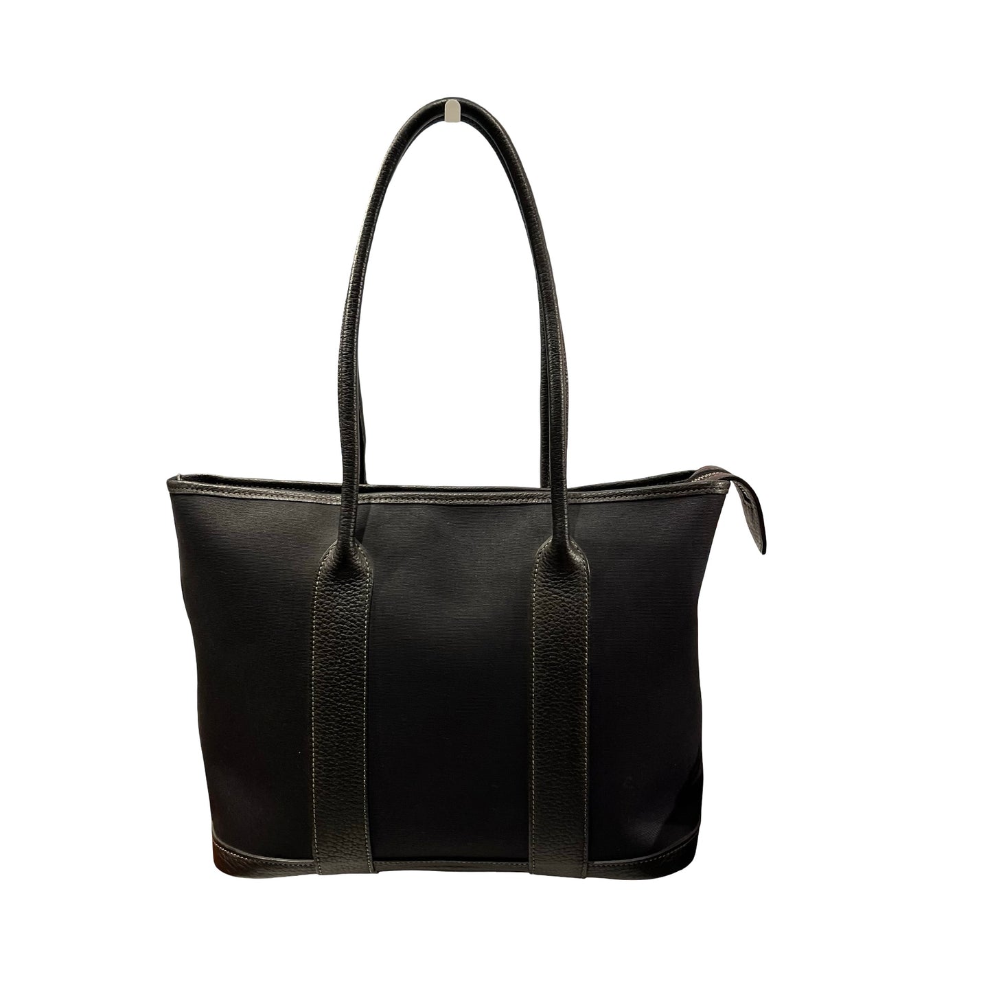 Used HERMÈS Toile Zip Garden Party PM Tote Bag Black PHW