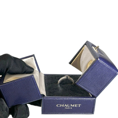 Used CHAUMET White Gold Ring Liens Evidence Pared XS RHODIGM Diamond Ring Silver