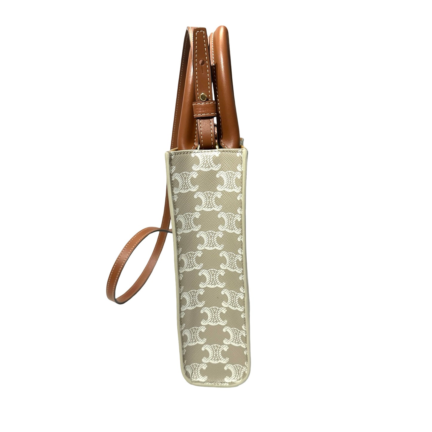 Used CÉLINE MINI CABAS VERTICAL Cross Body Bag Beige