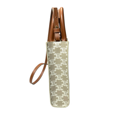 Used CÉLINE MINI CABAS VERTICAL Cross Body Bag Beige