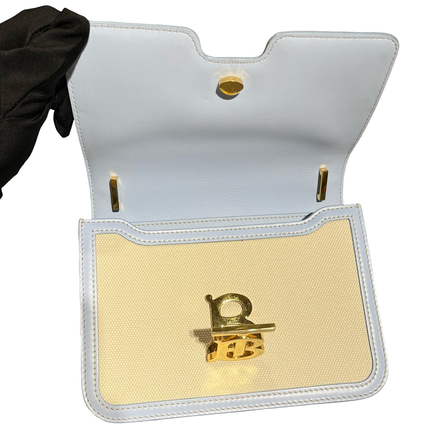 Burberry TB Cross Body Bag Light Blue White GHW