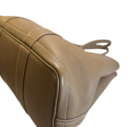 Used HERMES Negonda Leather Garden Party Tote Bag Etoupe