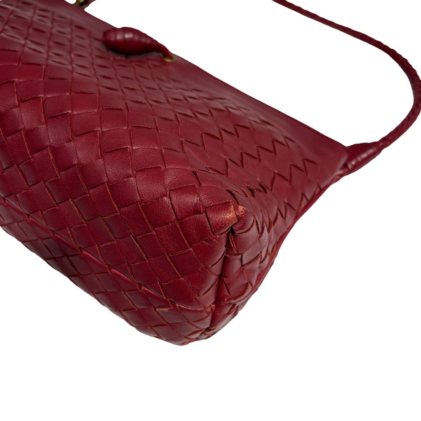 BOTTEGA VENETA RED LEATHER SHOULDER POUCH [3000655]