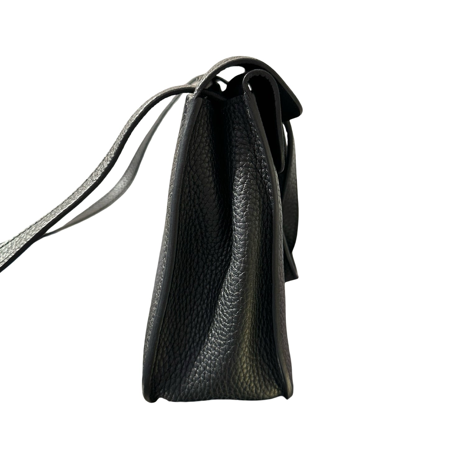 Used Hermès Halzan Shoulder Bag Black GHW