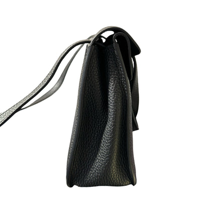 Used Hermès Halzan Shoulder Bag Black GHW