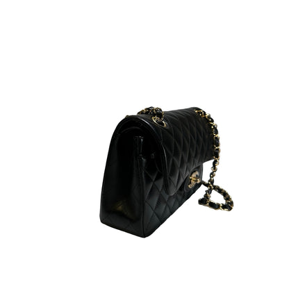 Brand New CHANEL Quilted Lambskin Classic Flap Chain Shoulder Bag Black GHW