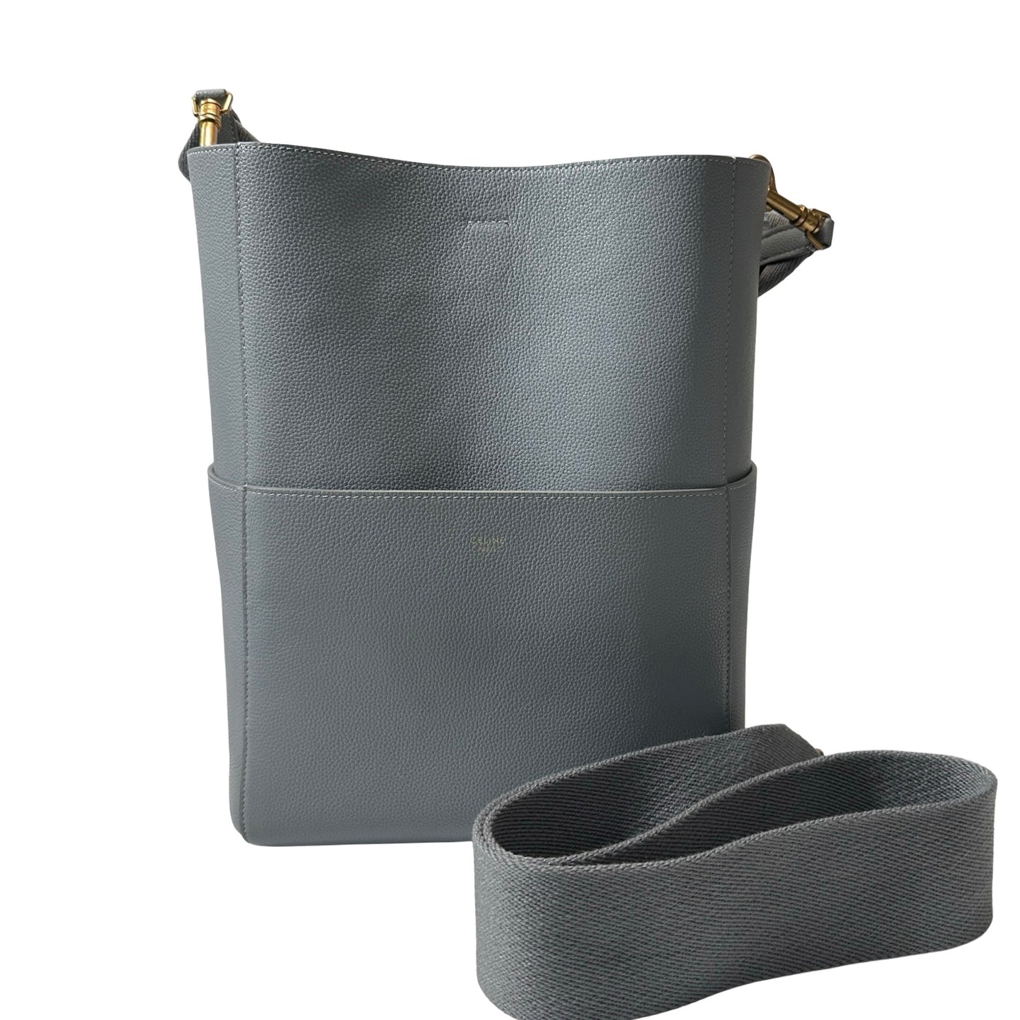Used CÉLINE Shoulder Grey GHW Shoulder Bag