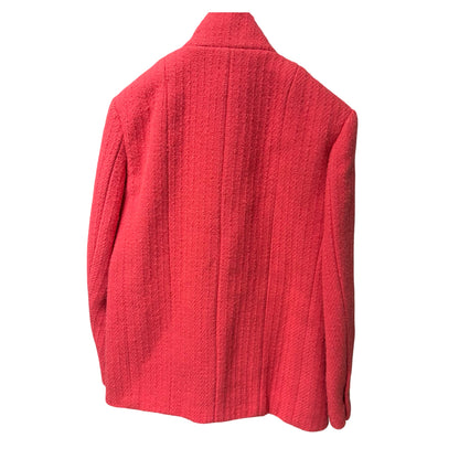 Used CHANEL Tweed Tweed Jacket Jacket Pink