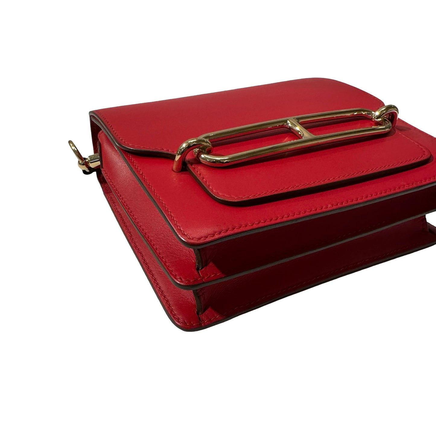 Used HERMÈS Allegro Calfskin MINI ROULIS Shoulder Bag 5X Rouge Piment GHW