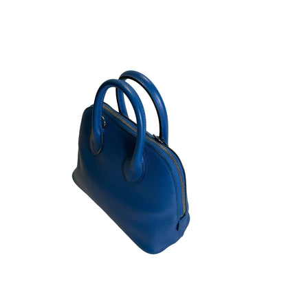 Used HERMES Epsom leather Bolide Mini Handbag Blue