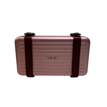 Used DIOR Aluminum Personal Clutch Crossbody Bag Pink