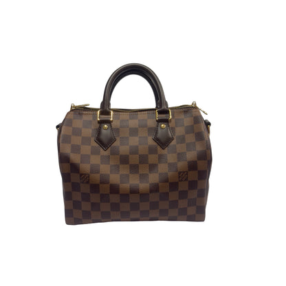 Brand New LOUIS VUITTON Damier Ebene Speedy 25 Handbag Brown，GHW