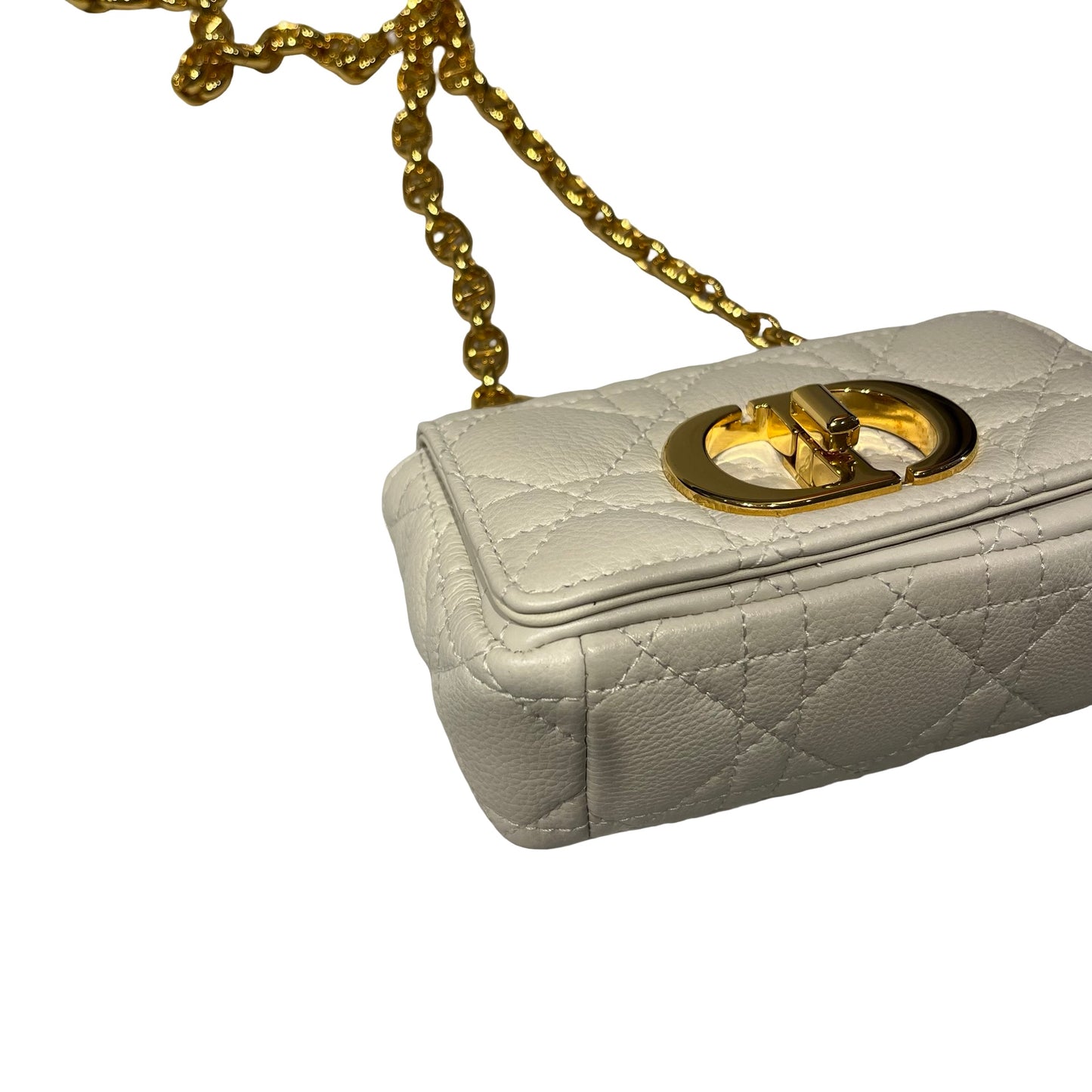 Used DIOR Cross Body Bag White GHW