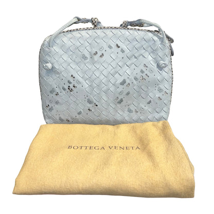 Used Bottega Veneta Lambskin Leather Butterfly Cross Body Bag PHW Grey