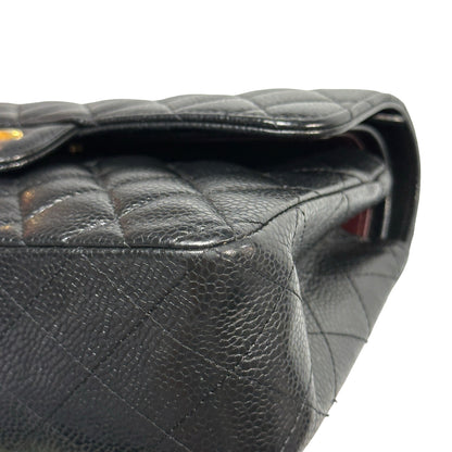 Used CHANEL Caviar Quilted CF23 Chain Shoulder Bag Black Gold