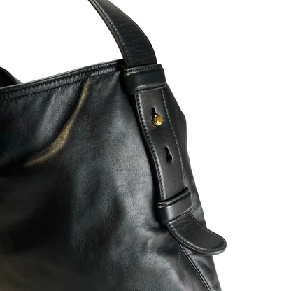 Used GUCCI Solid Medium Shoulder Shoulder Bag Black GHW