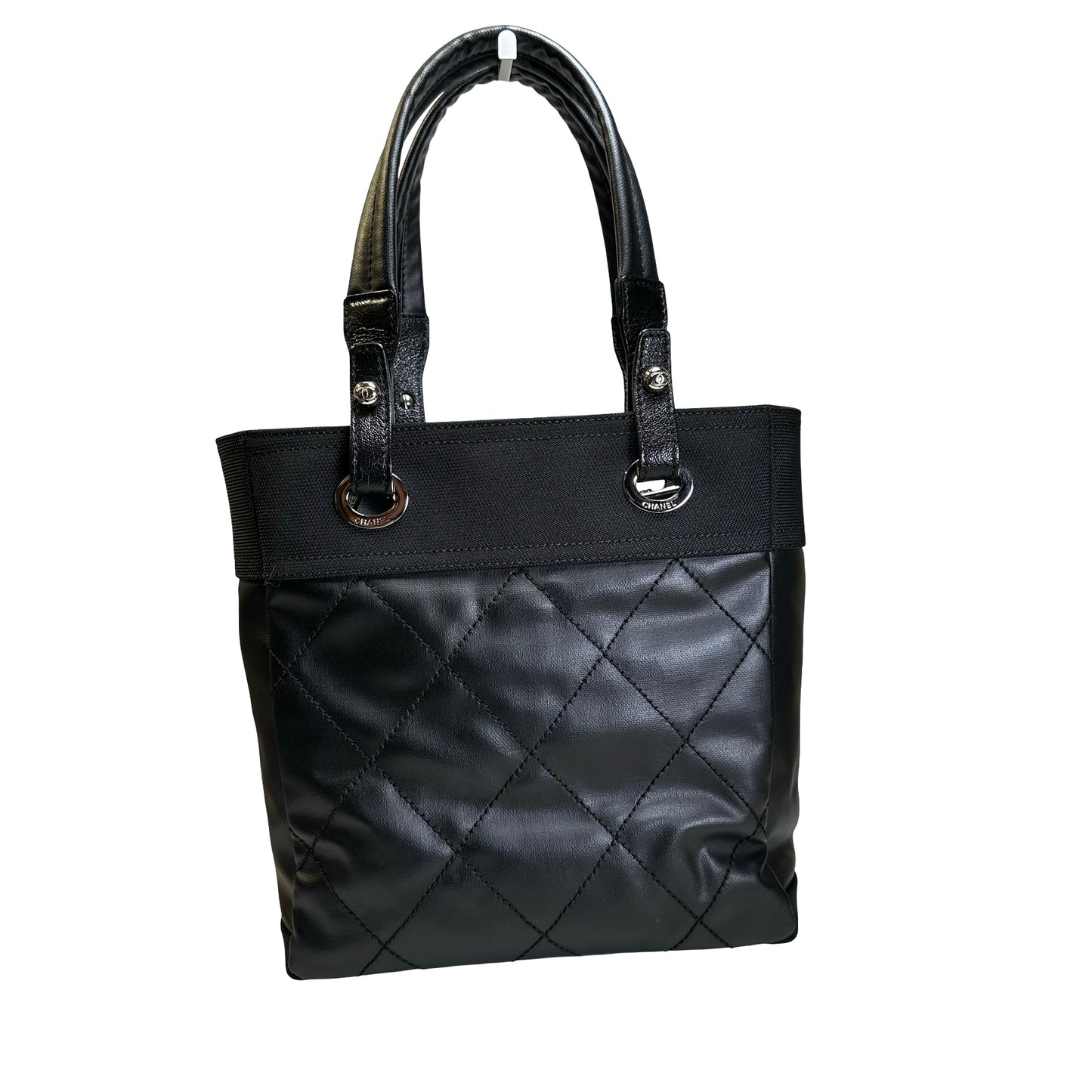 Used CHANEL Quilted Coated Canvas Vintage Tote Bag Tote Bag Black